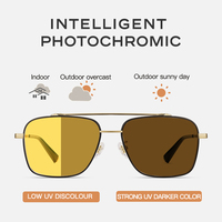 CAPONI نظارات شمسية رجالية ماركة كابوني للرؤية الليلية قيادة السيارة مربعة من التيتانيوم الخالص نظارات شمسية مستقطبة بلونية UV400 BSYS21028 - Image 2